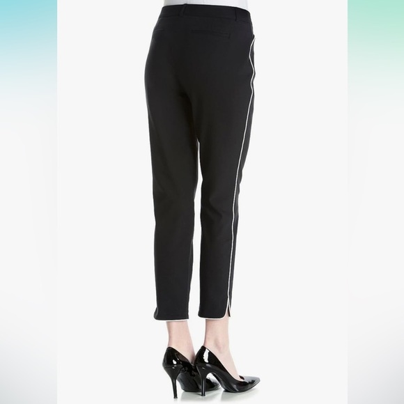 Ivanka Trump Black Tulip Hem White Piping Compression Ankle Slim Pant, size 8 - Picture 2 of 12